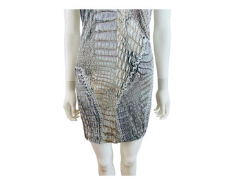 【新品タグ付】エストネーションROBERTO CAVALLIシルクブラウス Vintage Y2k S/S 2011 Roberto Cavalli Crocodile Croc Reptile