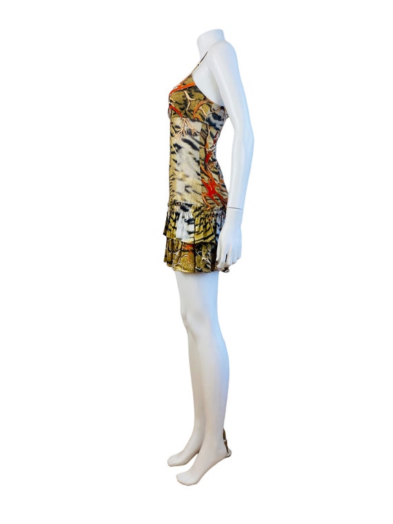 Vintage Y2k 2005 Roberto Cavalli Mini Silk Tiger … - image 6