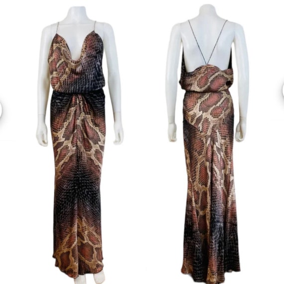 halle berry black dress 90s 2000S ROBERTO CAVALLI Leopard Print Silk Kaftan Style Tunic Dress – MORPHEW main image 0