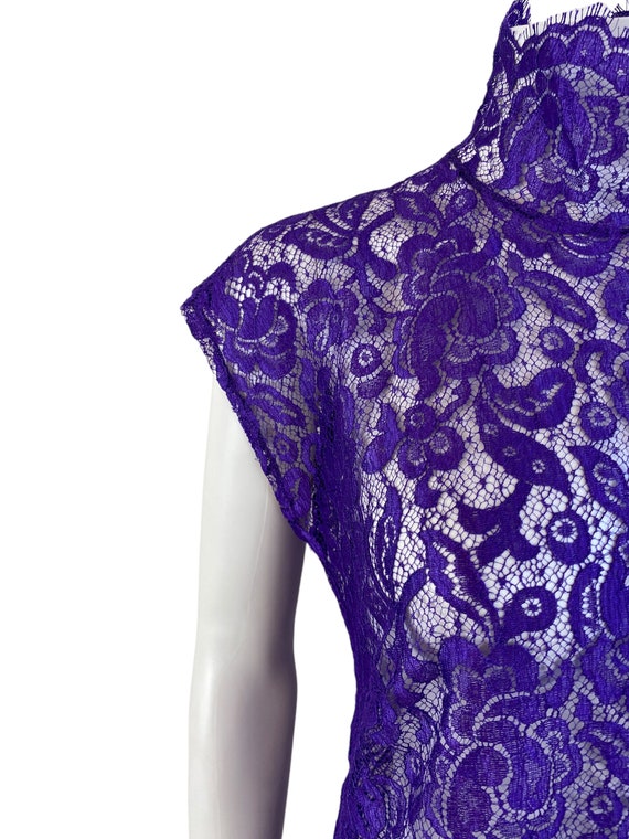 Dolce + Gabbana F/W 2001 Purple Lace Mini Dress H… - image 5