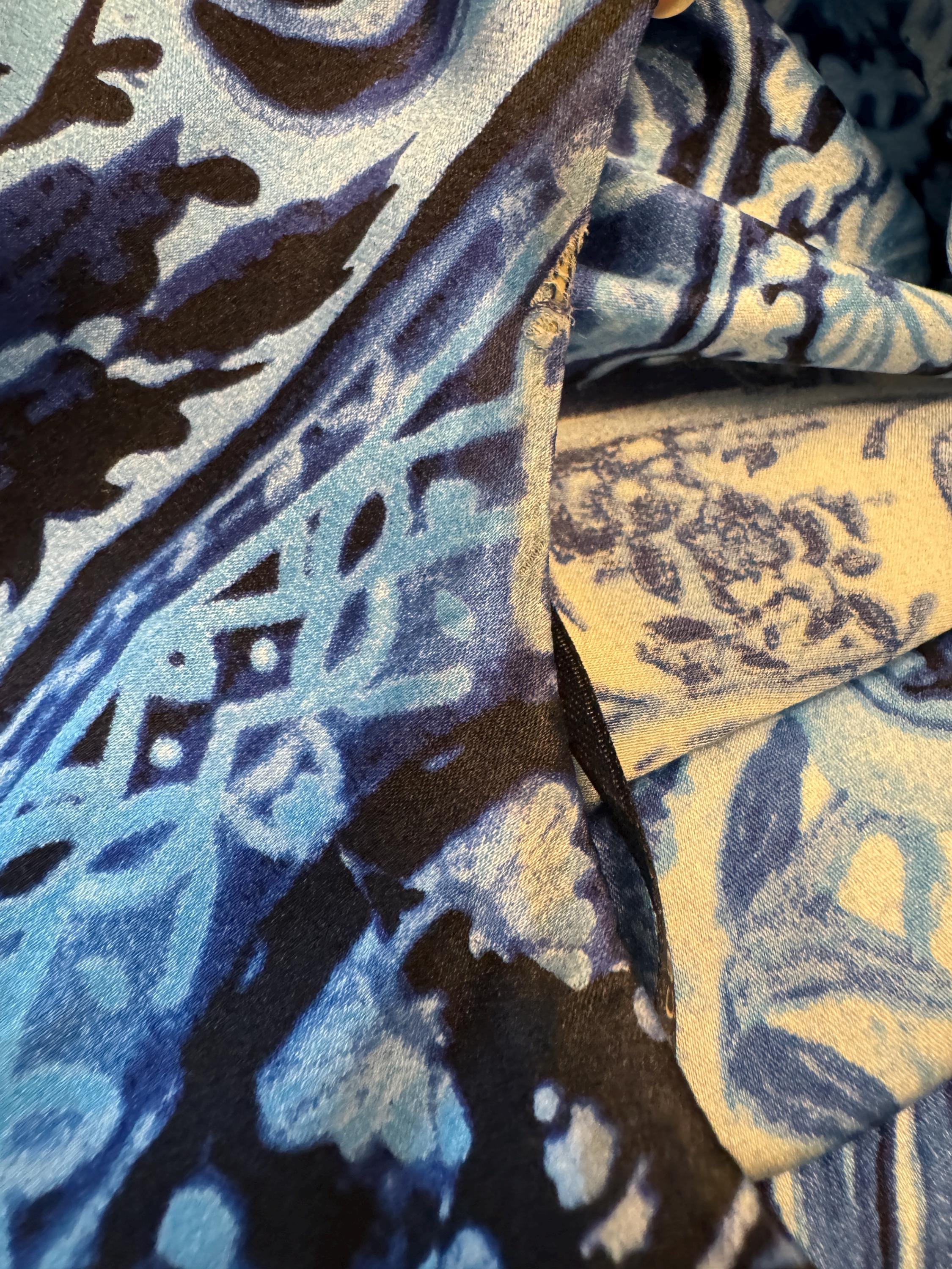 Vintage F/W 2005 Roberto Cavalli Silk Blue + White