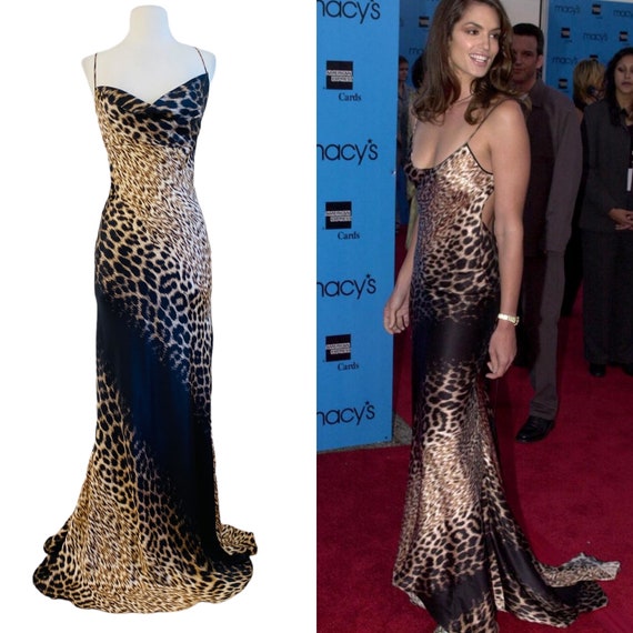 Vintage 2000 Y2K Roberto Cavalli Silk Leopard Animal Print Bias