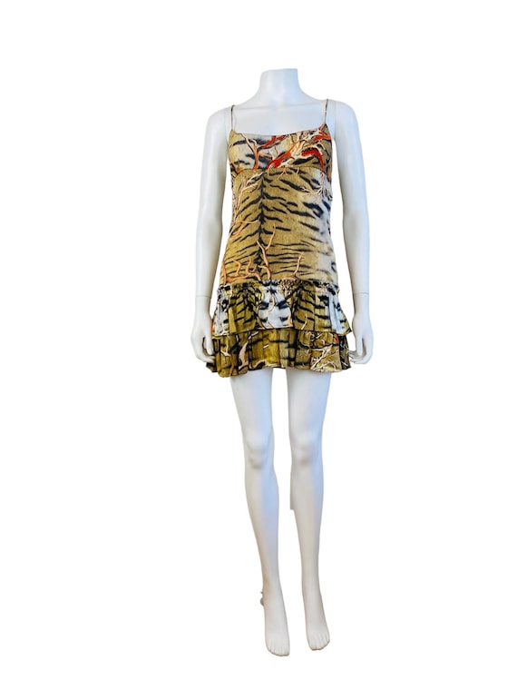 Vintage Y2k 2005 Roberto Cavalli Mini Silk Tiger … - image 3