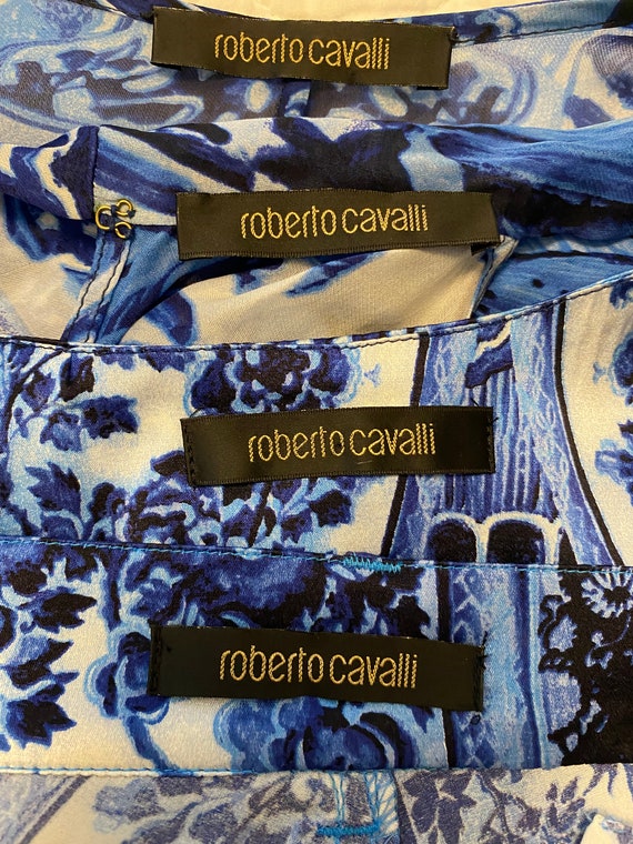 RARE Vintage F/W 2005 Roberto Cavalli Blue + Whit… - image 9