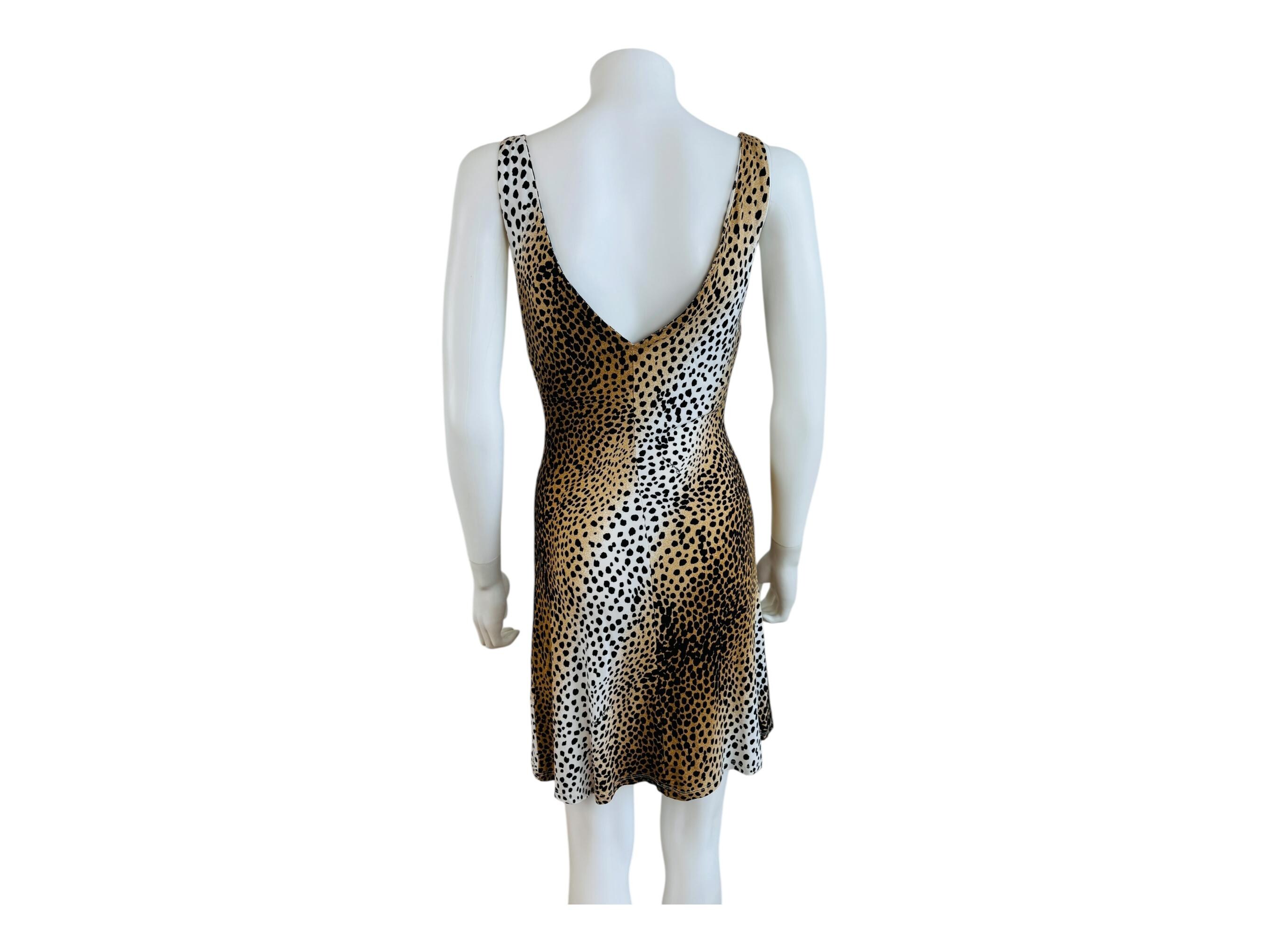 roberto cavalli gold snake dress Vintage 2005 Cheetah Animal Print Mini 032626