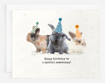 Hoppy Birthday to a Special Somebunny! Bunny Rabbit Birthday Card