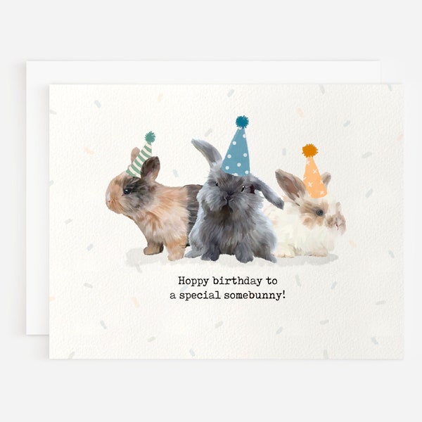 Hoppy Birthday to a Special Somebunny! Bunny Rabbit Birthday Card