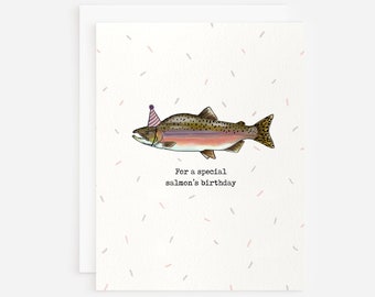 For a Special Salmon's Birthday Salmon Fish Birthday Card