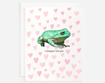 Carte Je t'aime grenouille