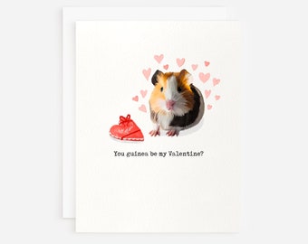 You Guinea Be My Valentine? Guinea Pig Valentine's Day Card