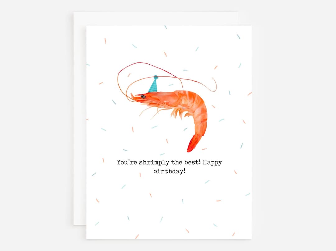 You're Shrimply the Best Happy Birthday Shrimp Birthday Card - Etsy