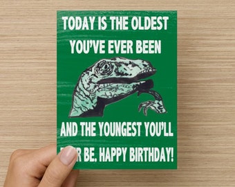 Philosoraptor Happy Birthday Card