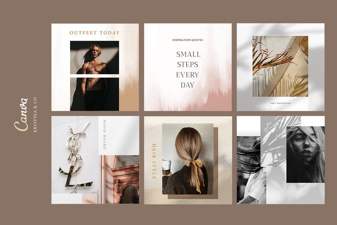 20 Aesthetic Canva post template Instagram Canva Instagram | Etsy