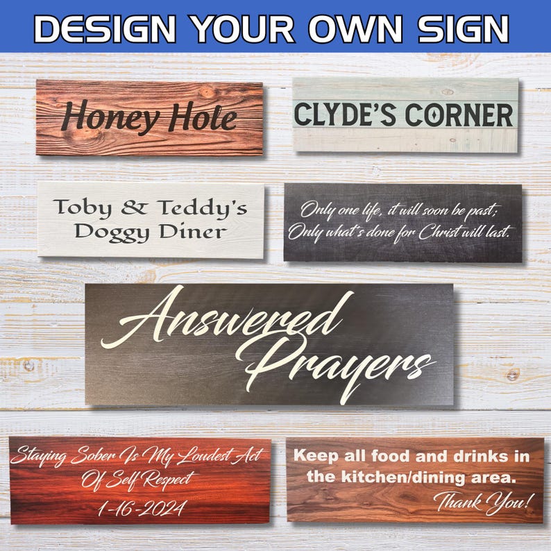Personalized Wood Sign – Custom Quote Wall Decor, Rustic Farmhouse Home ...