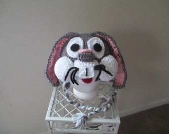 Crocheted Inspired Bugs Bunny Hat---Made to Order--CostumePhoto Prop