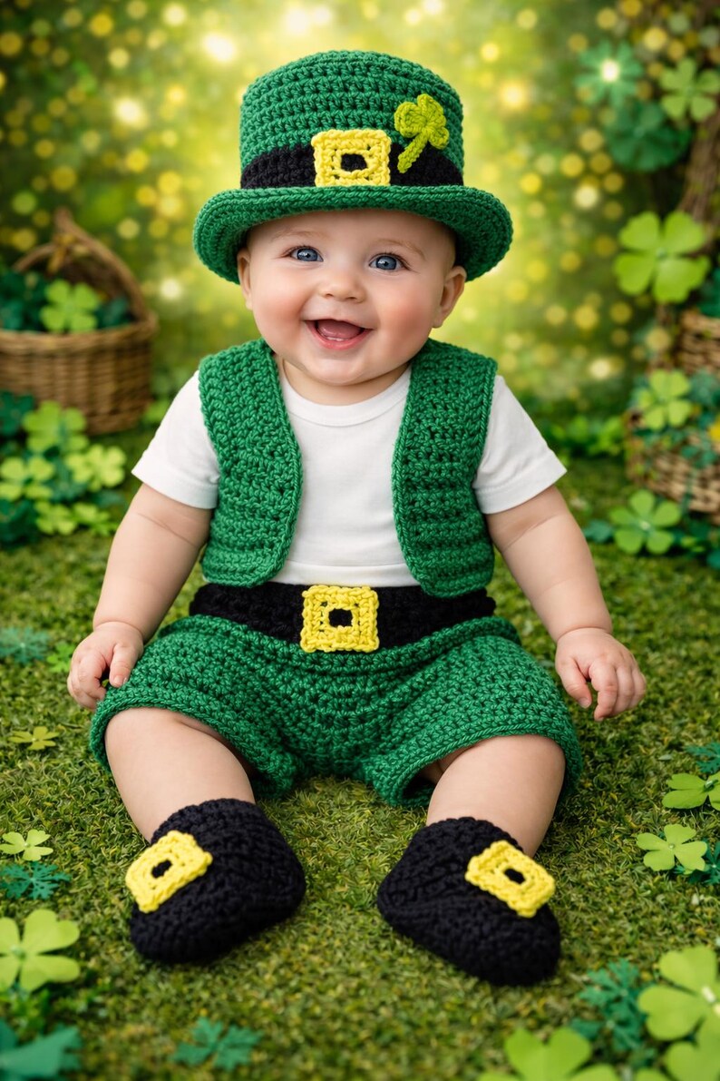 Crochet Leprechaun Baby Costume St Patricks Day Photo Prop Etsy