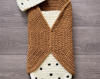 Crochet Cannoli Baby Cocoon: Newborn Halloween Costume & Photo Prop