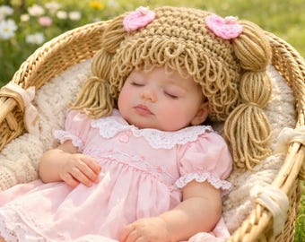 Cabbage Patch Wig/Hat. Photo Prop. Costume. All Sizes Available. Made to Order