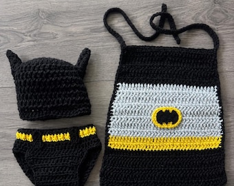 Baby Bat Superhero Costume, Infant Halloween, Superhero Milestone Photos, Newborn Photography, Baby Shower Gift, MADE TO ORDER
