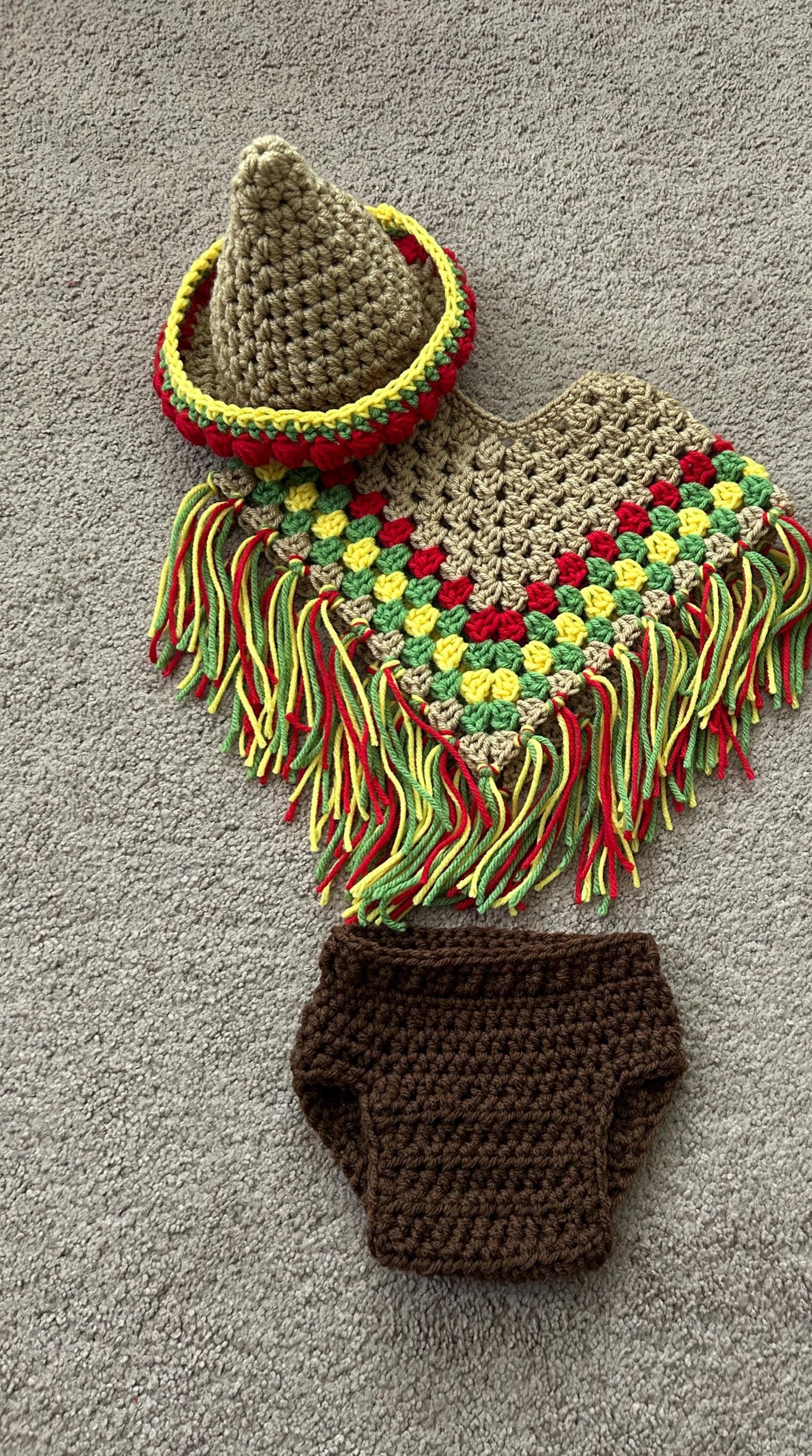 Crochet Baby Sombrero and Poncho Set: Cinco De Mayo Photo 
