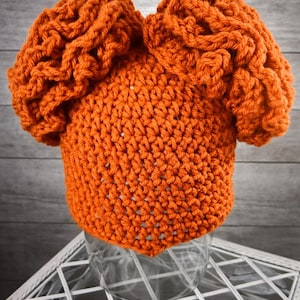 Crocheted Hocus Pocus Costume Wig, Burnt Orange, Made to Order