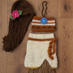 Crochet Moana Inspired Costume: Newborn Photo Prop Outfit