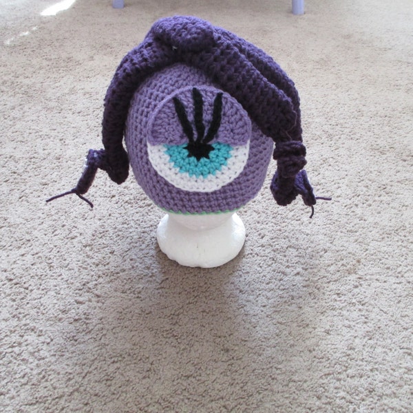 Crochet Celia Monsters Inc Hat--Snake Hat--Monsters Inc Costume--Made to Order