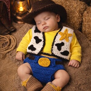 Crochet Woody Costume: Toy Story Inspired Outfit, Newborn Photography, MADE TO ORDER image 6