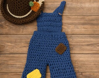 Crochet Scarecrow Costume, Baby Photo Prop Outfit