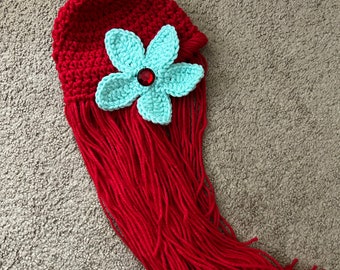Crochet Ariel Wig Hat: Princess Inspired Costume, Newborn to Adult