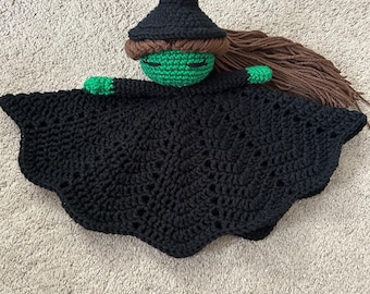 Wicked Witch Inspired Crochet Lovey: Acrylic Baby Security Blanket