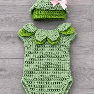 Crochet Cabbage Patch Baby Outfit, Newborn Cabbage Costume, Newborn Photography, Infant Halloween, Baby shower Gift, MADE TO ORDER