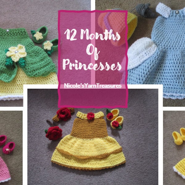 12 Months of Princess Costumes/Baby Princess Costumes/Princess Photo Props/Baby Shower Gift-MADE TO ORDER