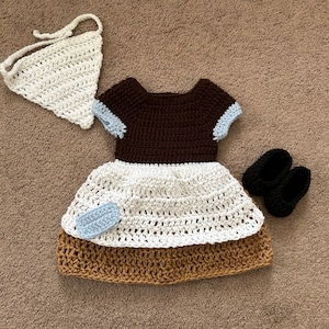Princess Cinderella Maid Inspired Costume/Crochet Cinderella Rag Dress/Cinderella/Princess Photo Prop Newborn to 18 Months- MADE TO ORDER