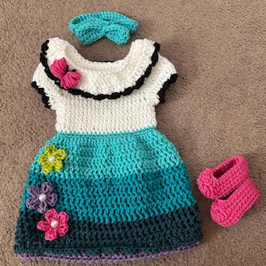 Mirabel Encanto Costume/Crochet Mirabel Dress/Mirabel Costume/Princess Photo Prop Newborn to 18 Months- MADE TO ORDER