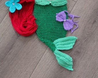 Crochet Mermaid Costume: Ariel Inspired Outfit, Baby Photo Prop
