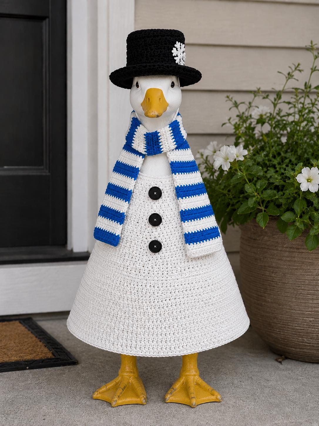 Snowman Porch Goose Outfit, Winter Snowman Goose Outfit, Seasonal Porch ...