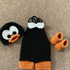 Crocheted Daffy Duck Costume--Duck Costume--Baby Daffy Duck Costume--MADE TO ORDER