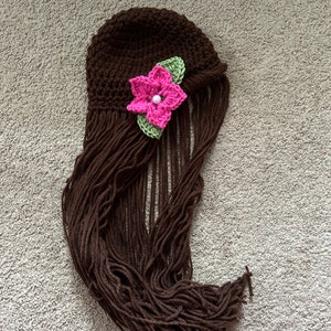 Crochet Moana Inspired Wig Hat: Costume, Photo Prop