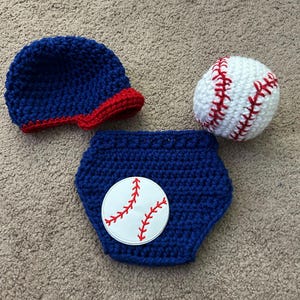 Baby Baseball Outfit/Baby Baseball Cap/Baby Baseball Photo Prop/Newborn to 18 months/MADE TO ORDER