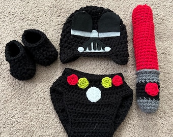 Darth Vader Inspired Crochet Baby Costume: Photo Prop Outfit