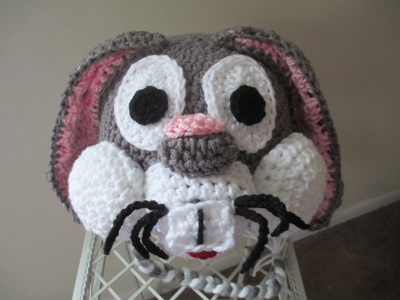 Crocheted Inspired Bugs Bunny Hat---Made to Order--CostumePhoto Prop