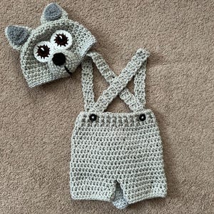 Crocheted Big Bad Wolf Costume: Newborn Outfit & Wolf Hat