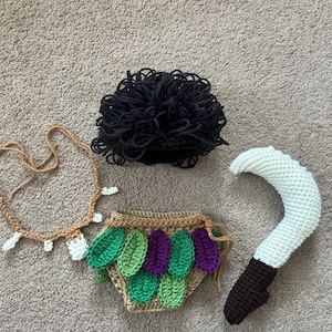 Moana Maui Inspired Outfit, Handmade Maui Costume, Photo Prop, Newborn, Baby Moana Theme photo shoot, Crochet Costume, MADE TO ORDER