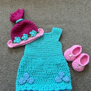 Princess Poppy Troll Outfit--Troll Costume--Newborn to 18 Months--Made to Order