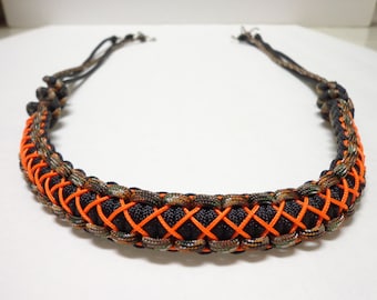 Custom Paracord Game Carrier Black/Camo/Orange Stitched