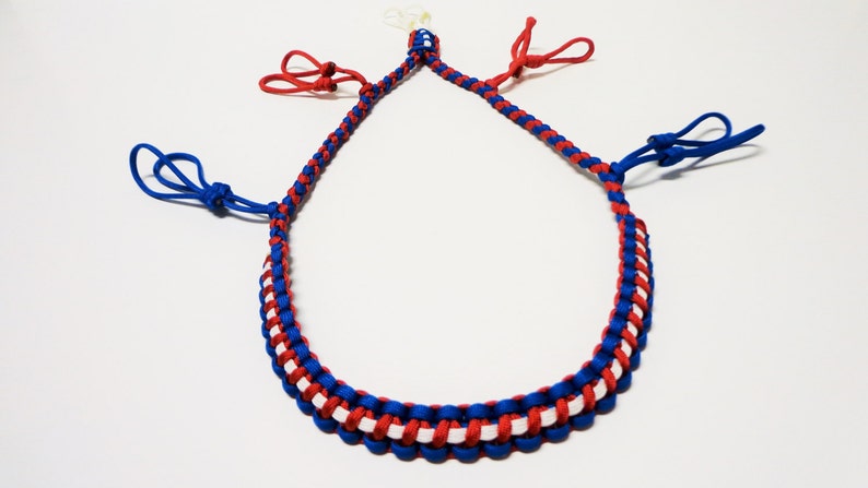 Custom Paracord Duck Call Lanyard Red White and Blue image 2