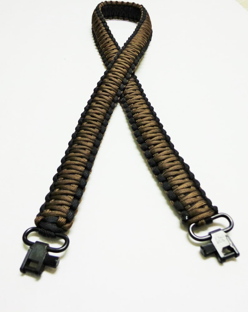 Custom Paracord Gun/Rifle Sling Black and Chocolate Brown Etsy