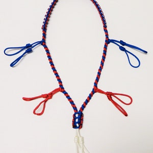 Custom Paracord Duck Call Lanyard Red White and Blue image 5