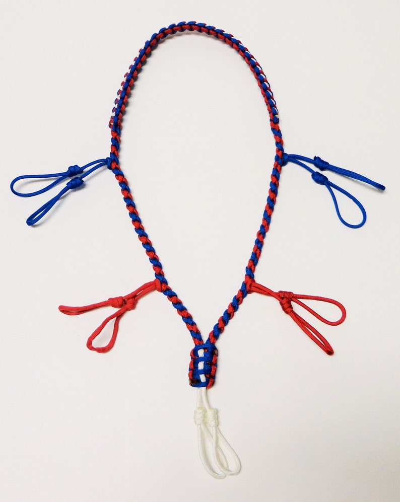 Custom Paracord Duck Call Lanyard Red White and Blue image 5